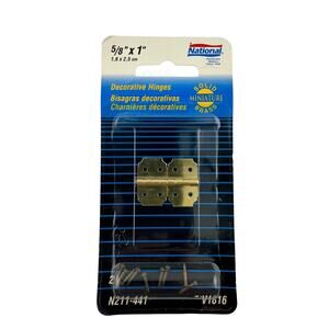 Vintage National Miniature Decorative Brass Hinges N211-441 Pack of 2 NIB